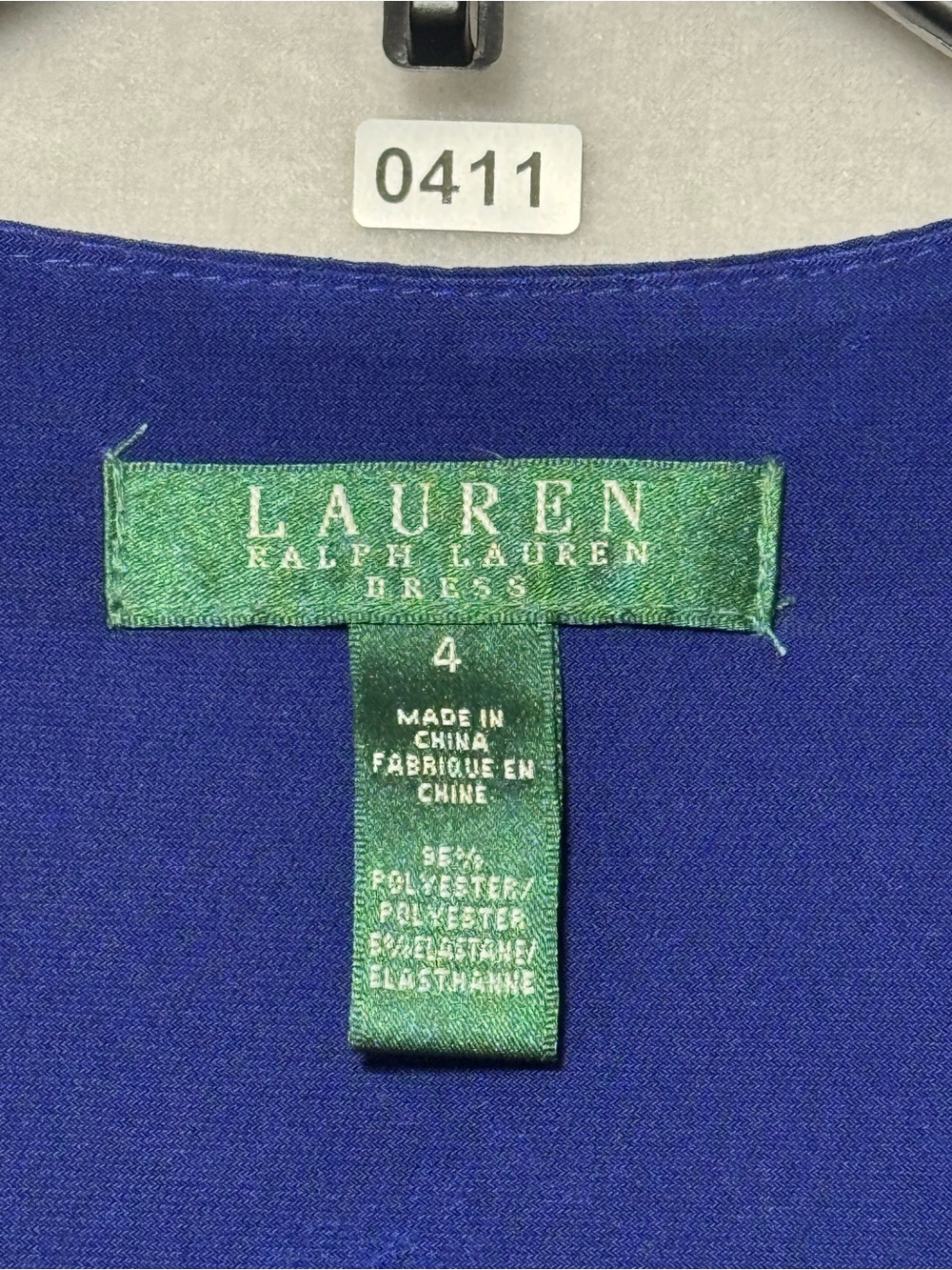 Lauren Ralph Lauren Royal Blue Ruched Sheath Midi Dress 4 - Picture 5 of 14